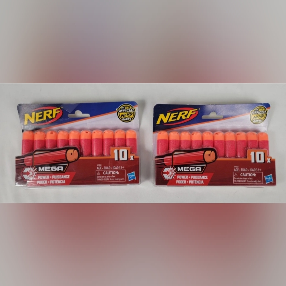 NERF Mega 10x Darts By Hasbro, 2 Packs = 20 darts! NIP - New in Package!